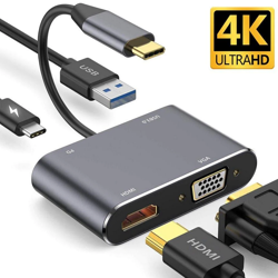 USB-C to HUB PD HDMI+VGA+USB Adapter 4 in 1