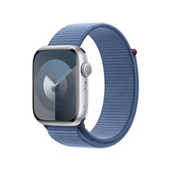 Apple Watch Series 9 GPS 41mm Silver Aluminum Case With Winter Blue Sport Loop MR923
