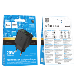 HOCO CS83A Excellent 1xUSB + 1xUSB-C, 3A, 20W